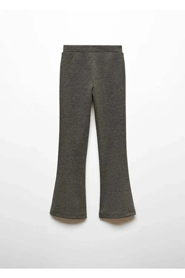 Детские леггинсы для девочек с принтом Mini Houndstooth Patterned, Mango Kids, Coal Black — фото 4