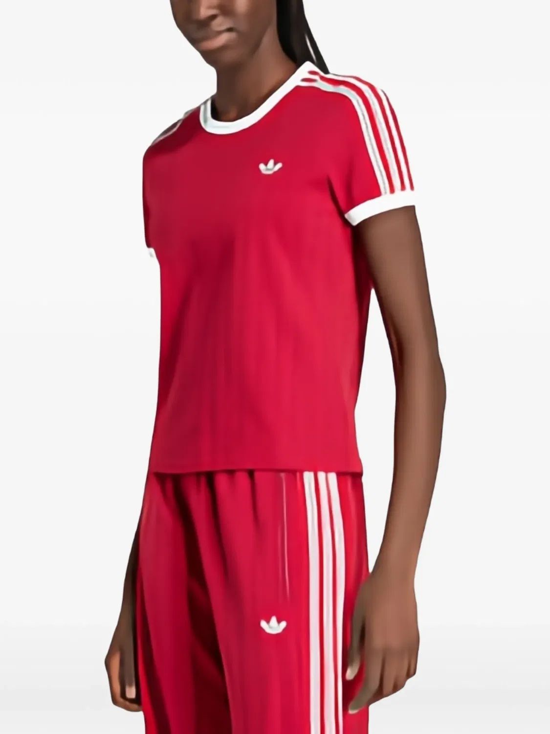 Футболка в красную полоску с логотипом Adidas, красный