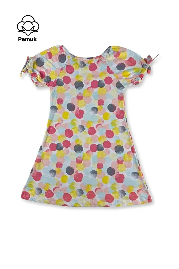 Детское платье для девочек с коротким рукавом-фонарик Difa Kids, Colorful Polka Dots — фото 2