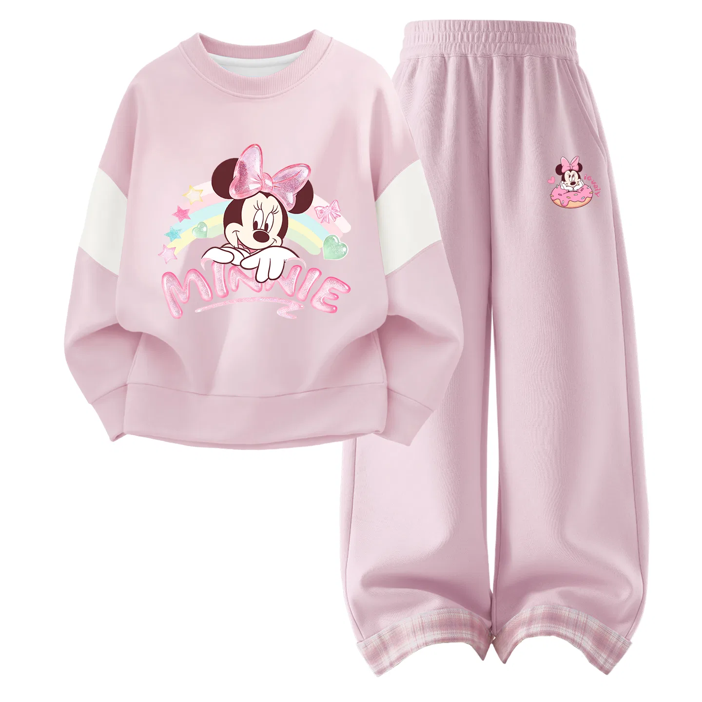Детский комплект спортивной одежды с круглым вырезом Disney Di Crystal Cherry Blossom Pink+Di Donut Cherry Blossom Pink