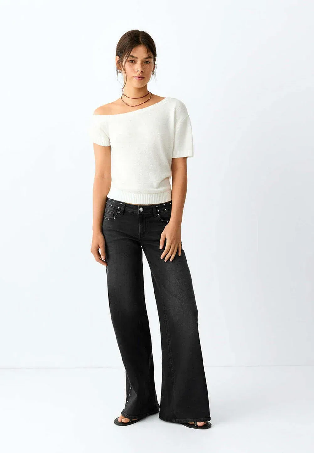 Подростковые джинсы-клеш Mango Kids, Black Denim
