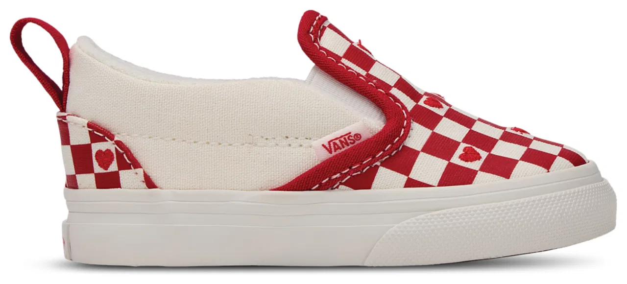 Кеды для девочек Slip On Valentines Vans, цвет White/Racing Red