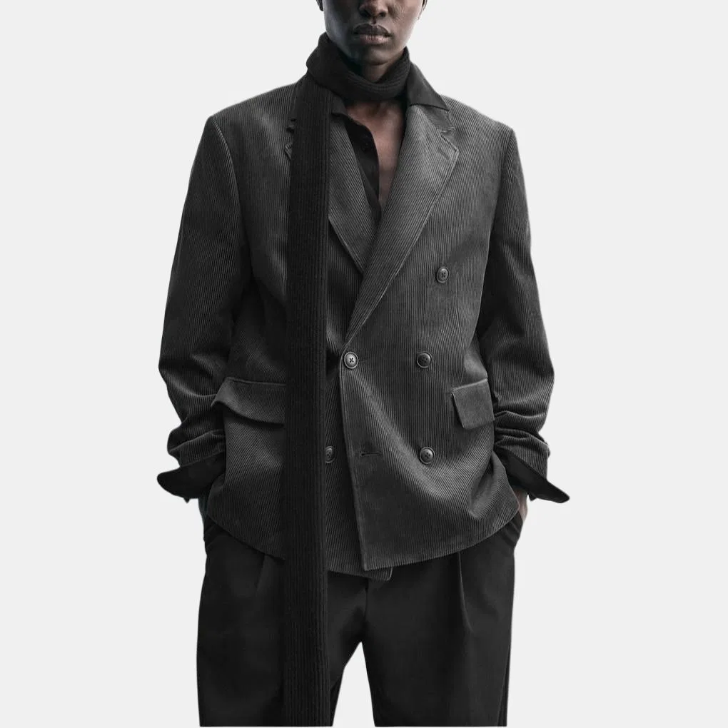 Мужской деловой костюм с воротником Coal Gray ZARA, Coal Gray — фото 4