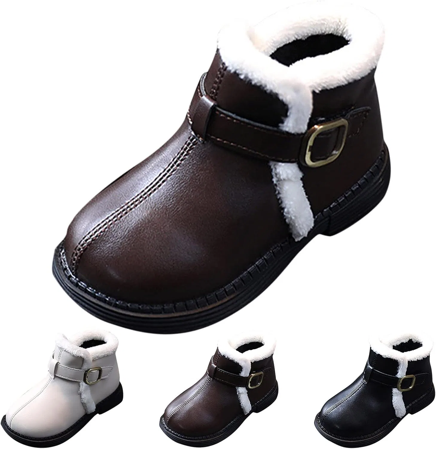 Детские ботинки для девочек с принтом Autumn Winter, модель Fashion, бренд, Black — фото 3