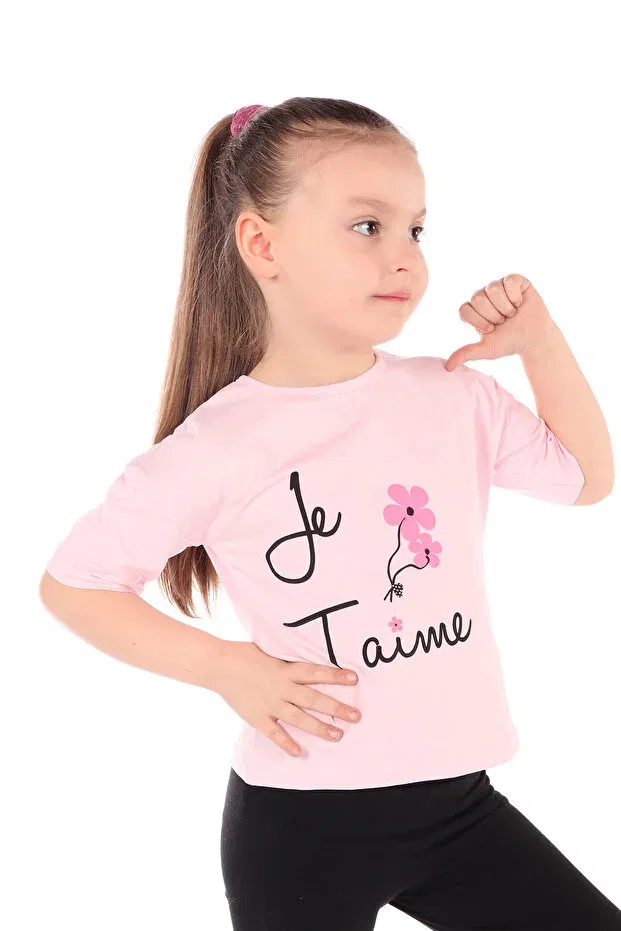 Детская футболка для девочек с принтом Le Taime Toontoy, Pink