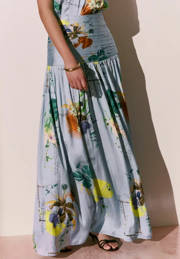 Юбка флоральная Maxi skirt Next floral, синий — фото 3