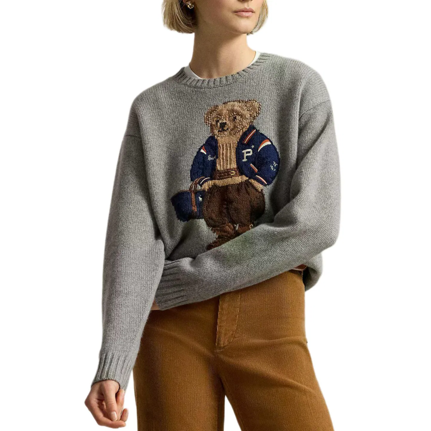 Женский свитер серый с длинным рукавом Polo Bear Polo Ralph Lauren, Gray — фото 3