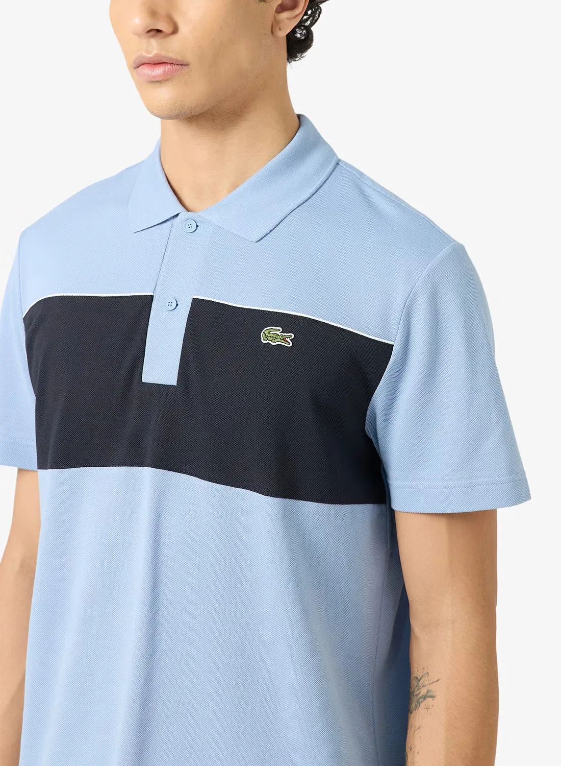Поло с цветоблочным дизайном Lacoste, синий — фото 3