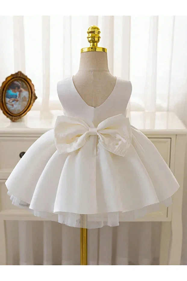 Детское платье для девочек сатиновое Nsmkidslife, Ecru