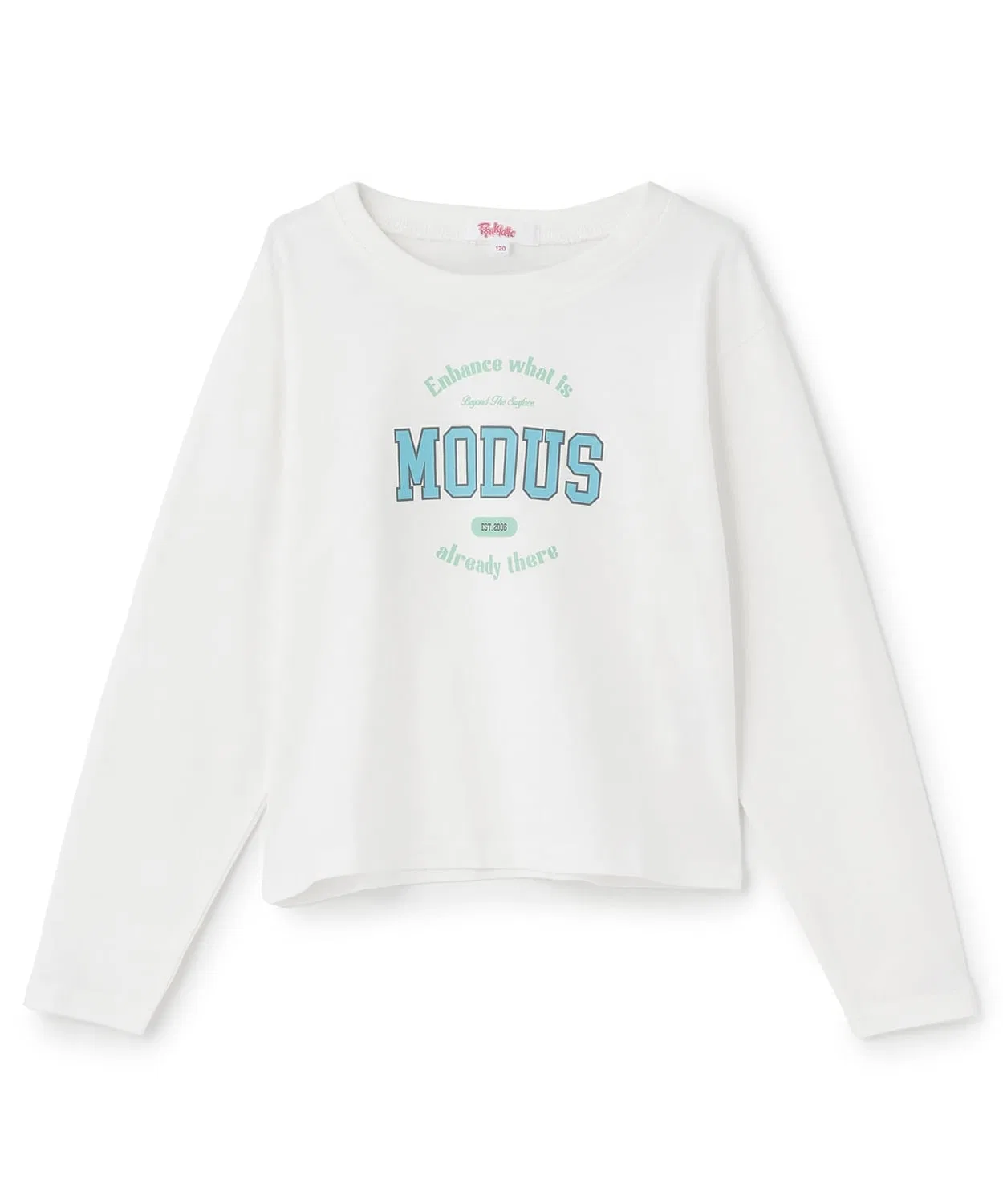 Детская футболка с длинным рукавомс принтом PINK-latte, Off White