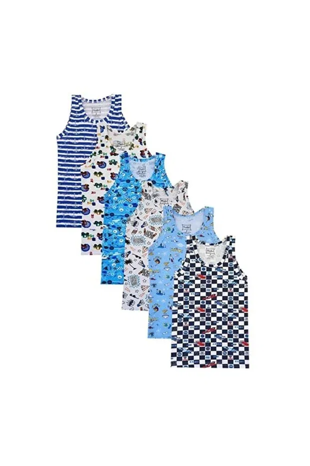Детское белье для мальчиков хлопковое 6 предметов Beyaztoptan, Multicolor — фото 3