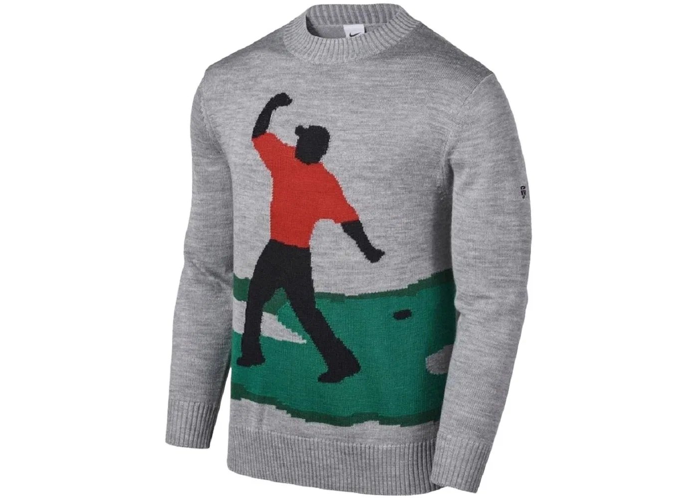 Мужской свитшот с принтом Nike Tiger Woods Knit Golf Crew Sweater, Grey/Multicolor