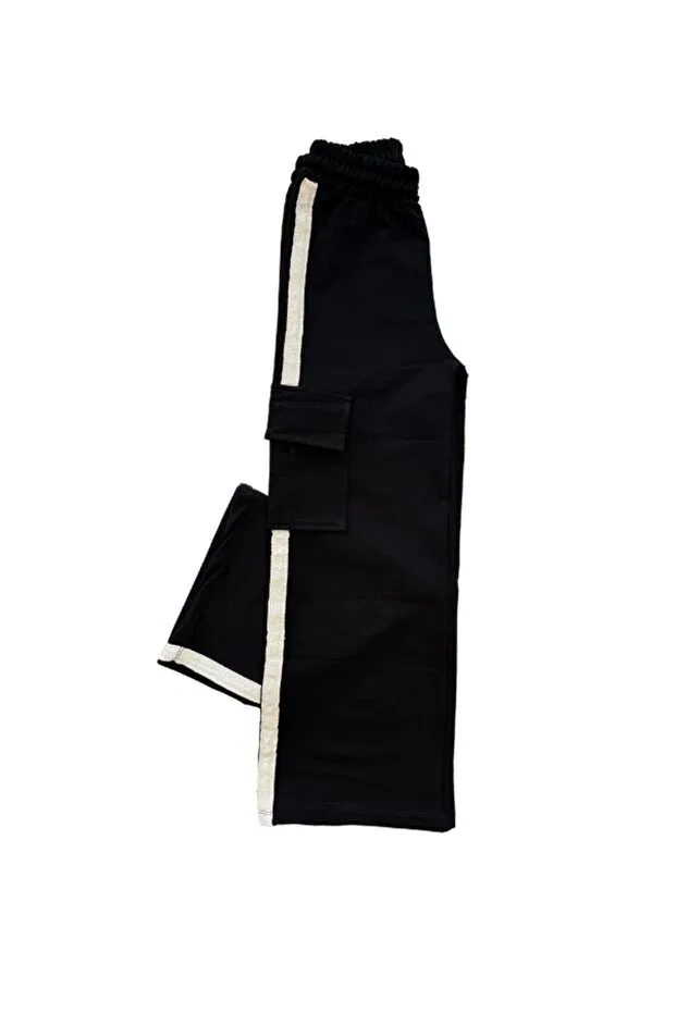 Детские спортивные штаны для девочек с широкой штаниной Rhythm Clothing, Black — фото 3