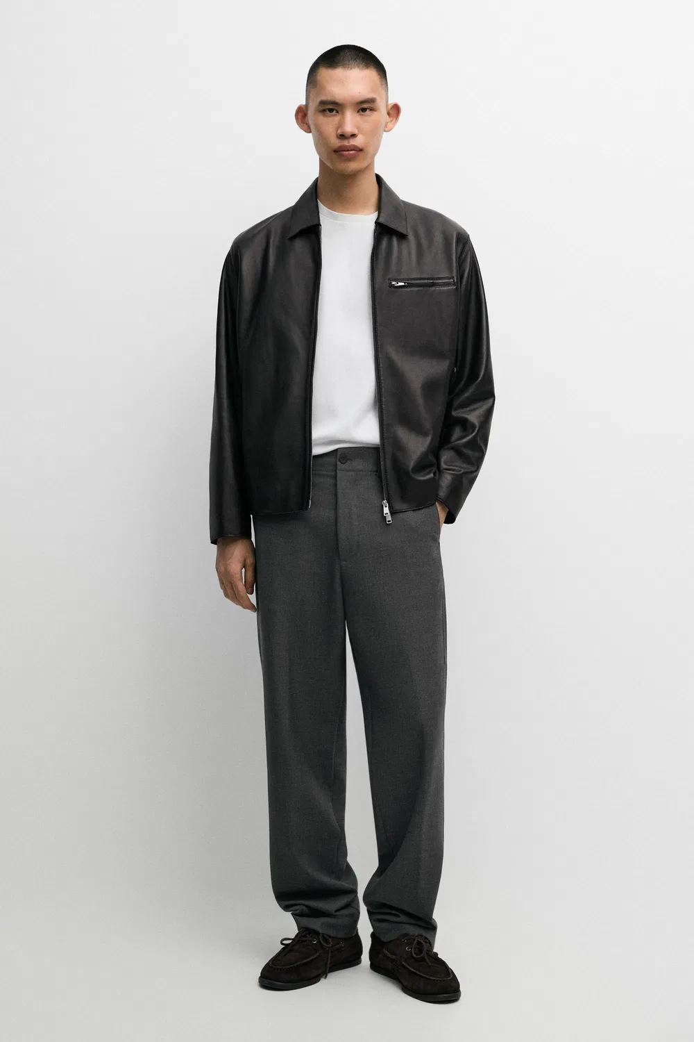 Куртка Massimo Dutti, с декоративными карманами, черный