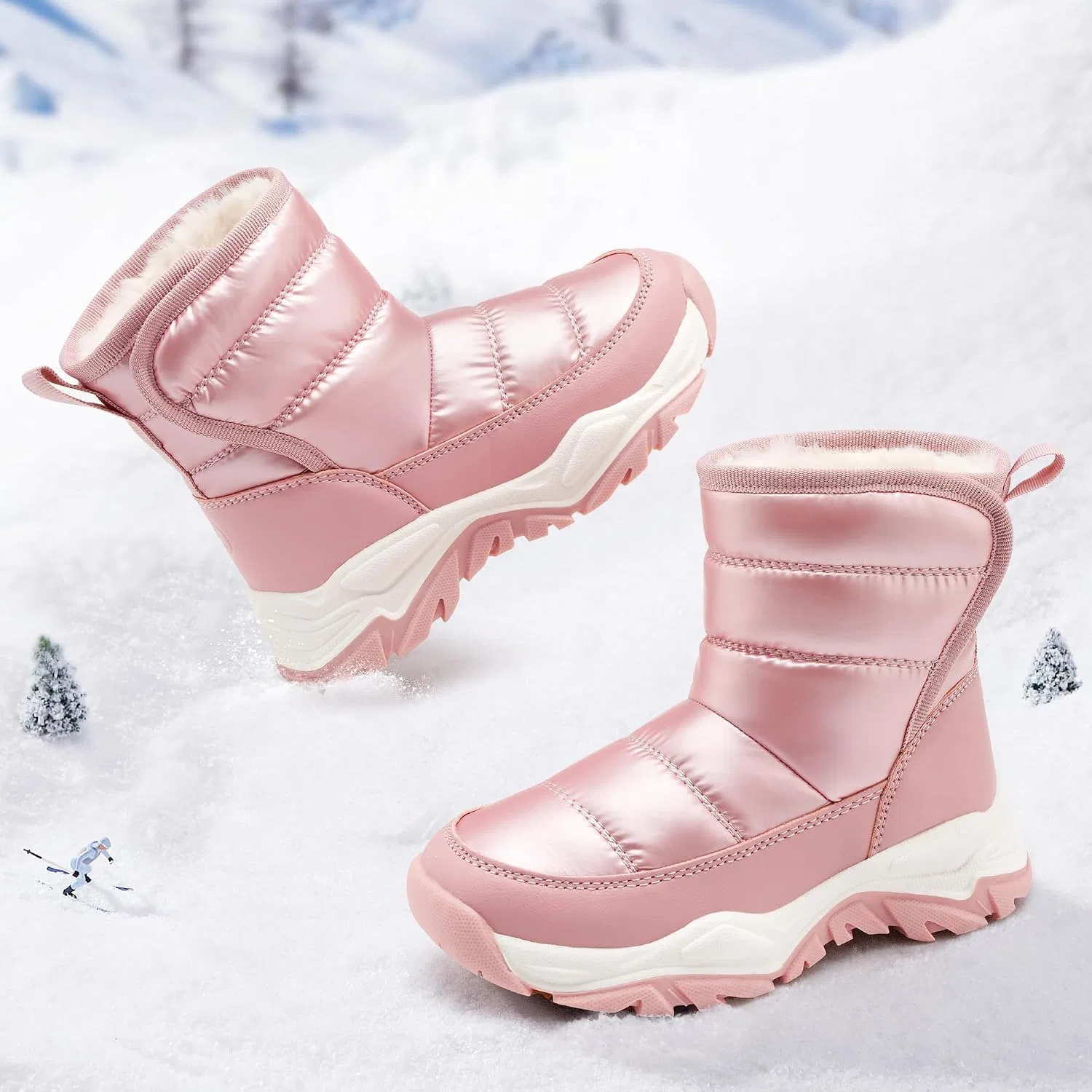 Детские зимние сапоги для девочек с утеплителем Stelle, Pink — фото 3