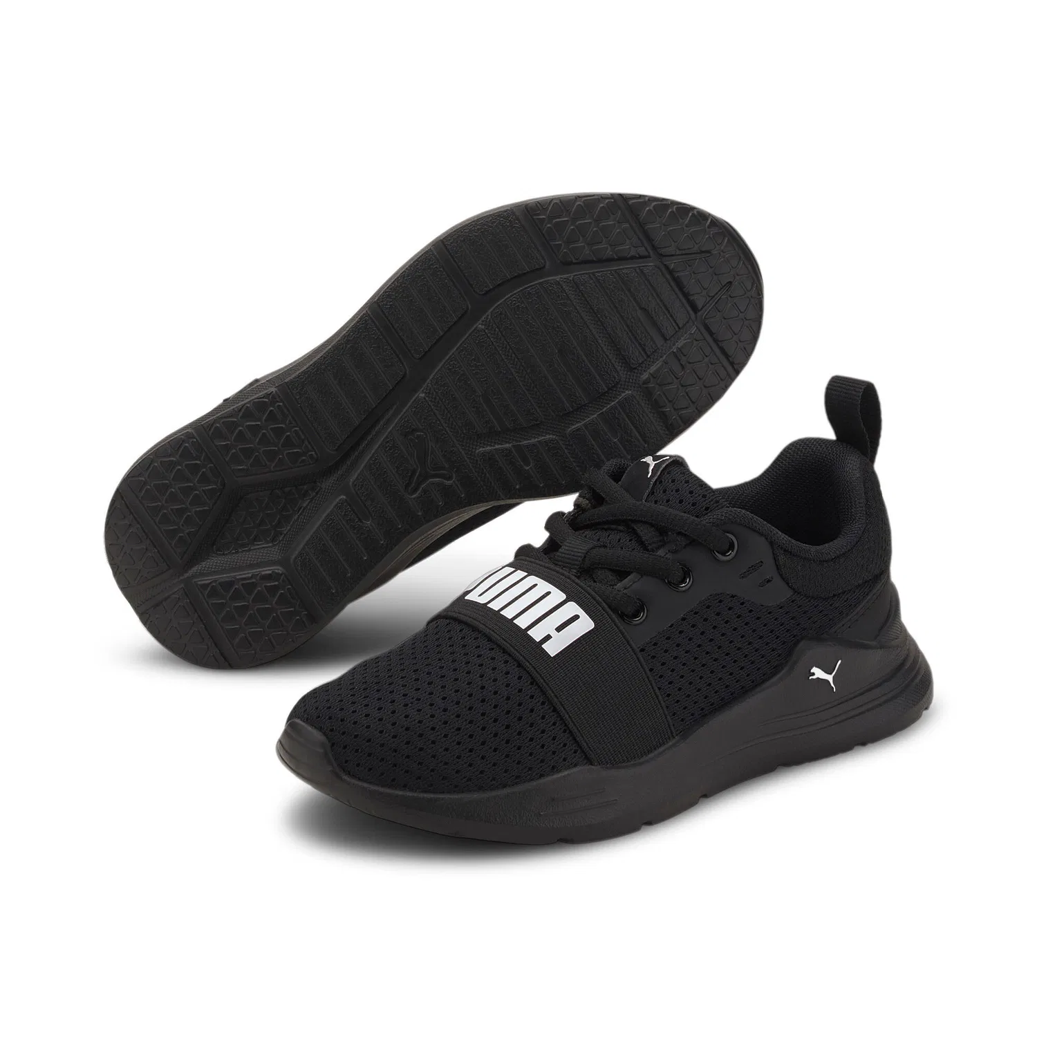 Детские кроссовки с высоким берцем Wired Run PS Puma, Schwarz Weiss — фото 2