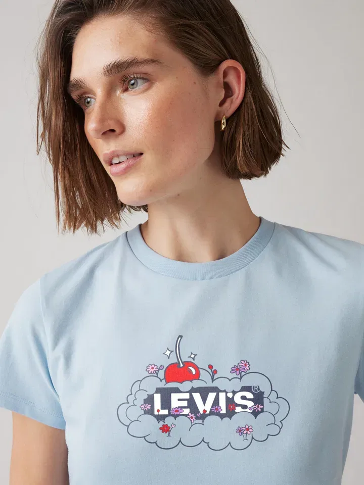 Женская футболка с графическим принтом Levi's, Hellblau — фото 4
