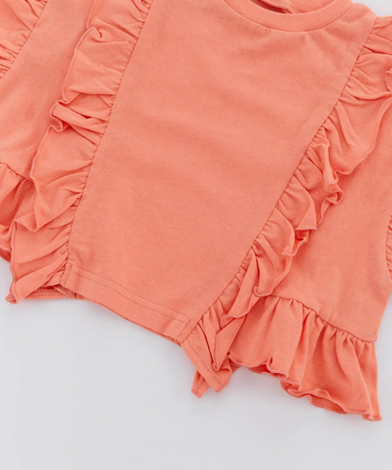 Детская футболка с рюшами Jr. Frill T-shirt Ocean&Ground, Charcoal — фото 4