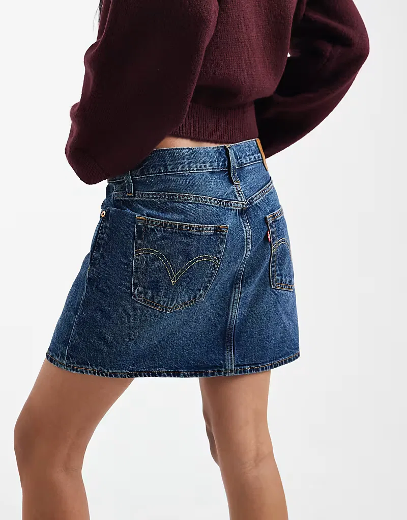 Мини-юбка из джинсовой ткани Levi's Icon, средне-синий — фото 4