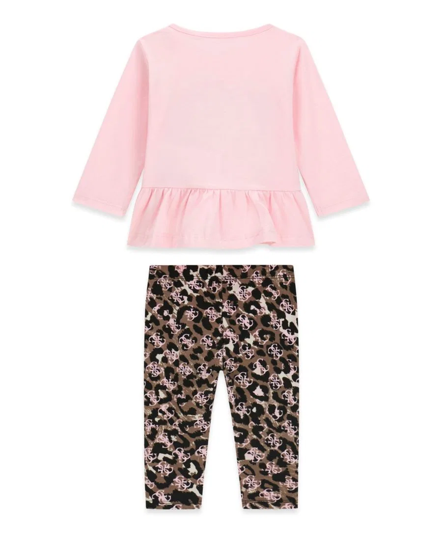 Детский комплект для девочек с длинным рукавом GUESS, Pink/Brown — фото 2