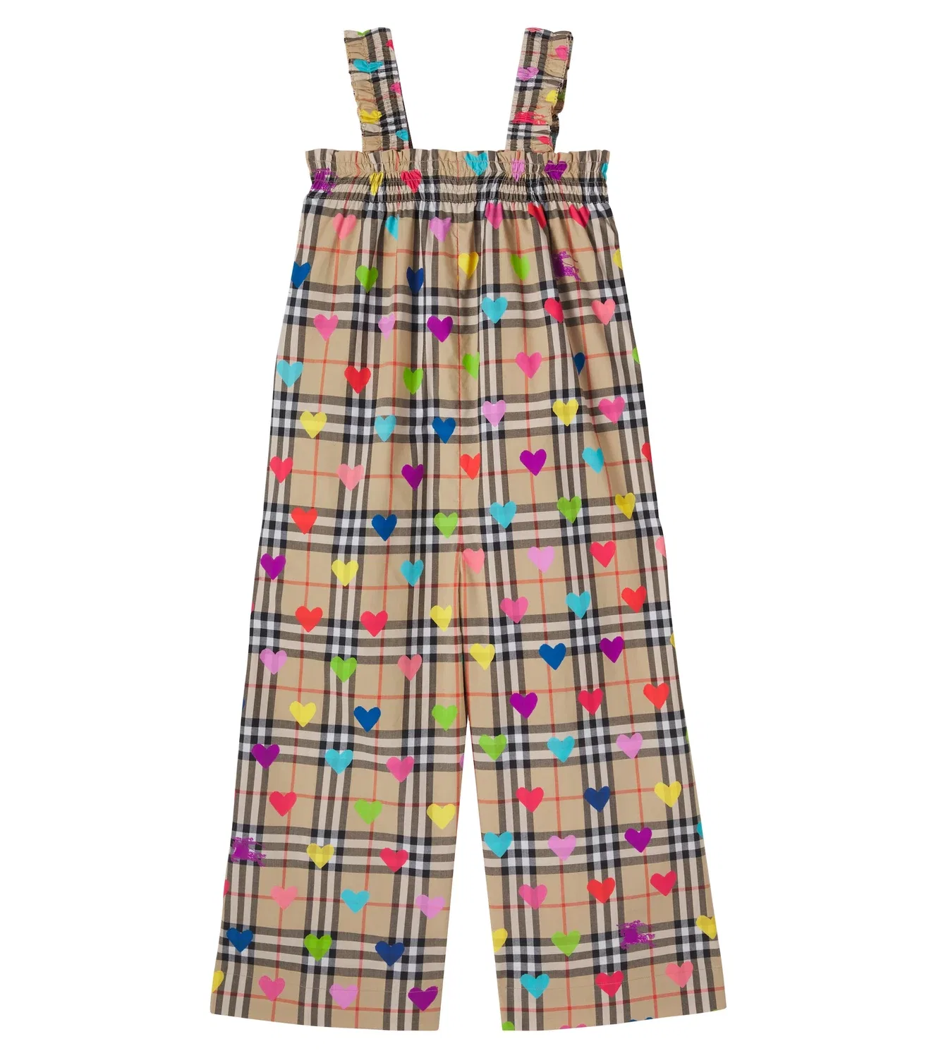 Комбинезон с принтом Burberry Kids, бежевый