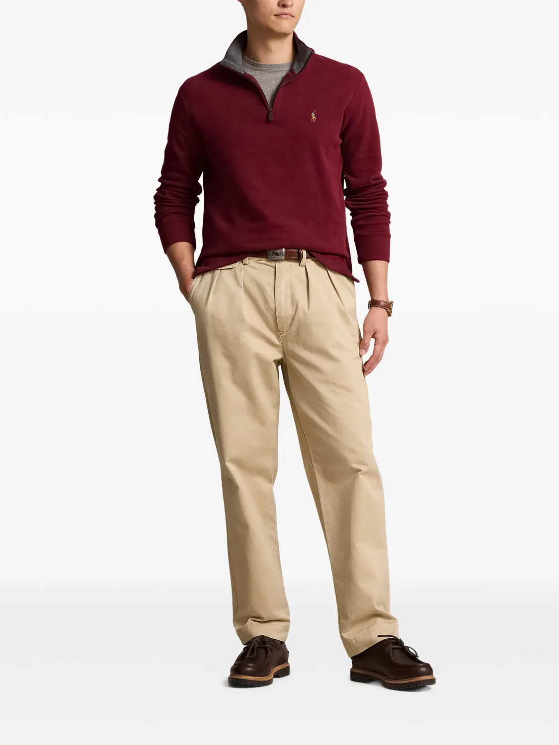 Polo Ralph Lauren Джемпер с короткой молнией красный — фото 3