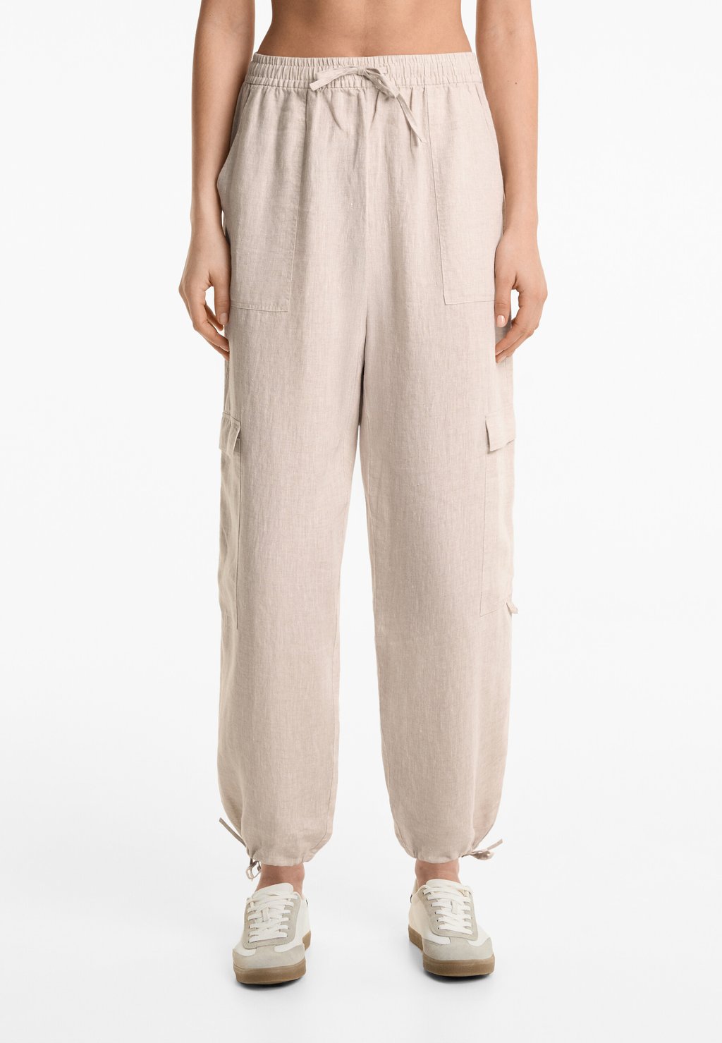 

Брюки карго LINEN CARGO OYSHO, серый