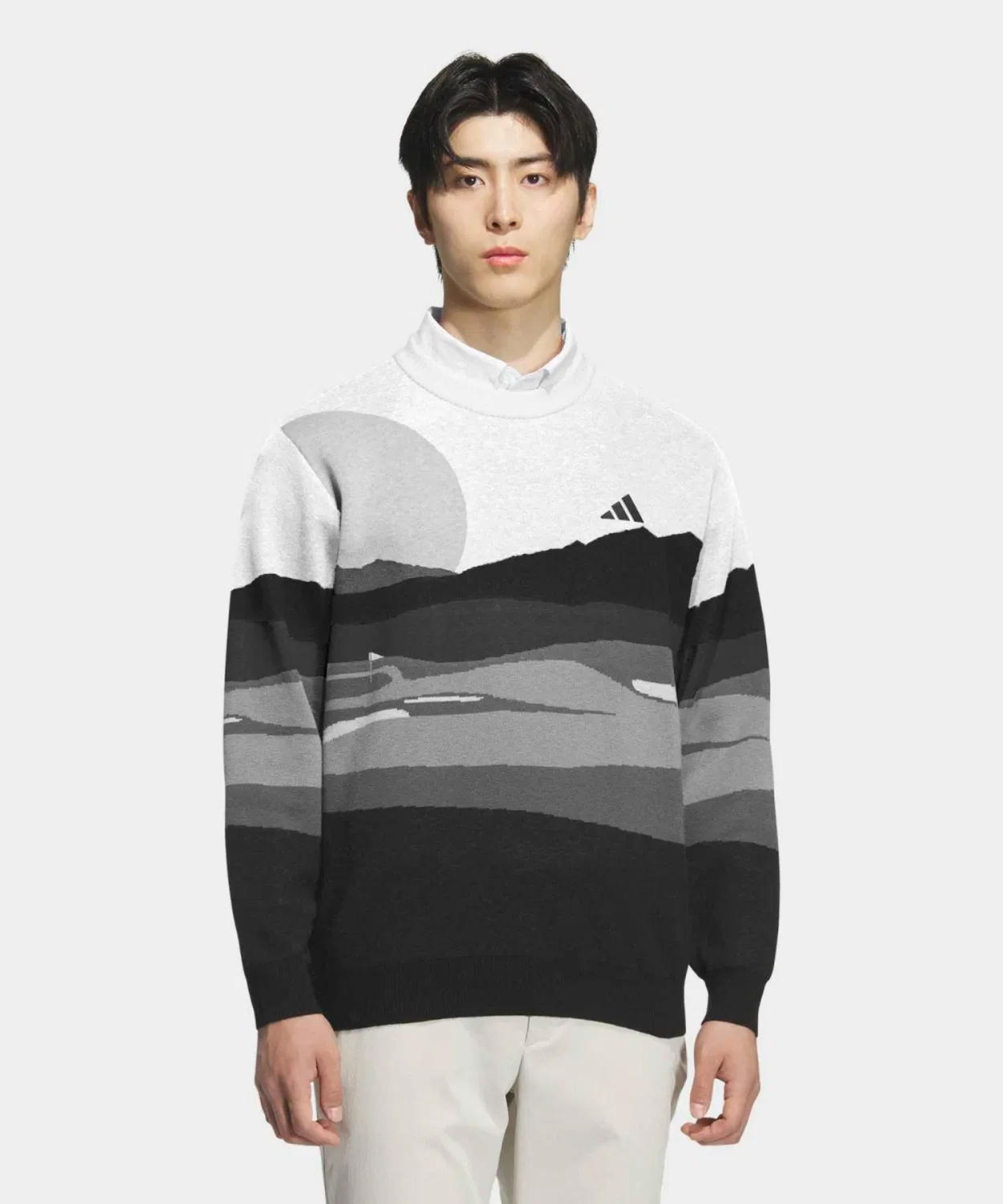 Мужской свитшот с длинным рукавомс графическим принтом Adidas Golf, Black