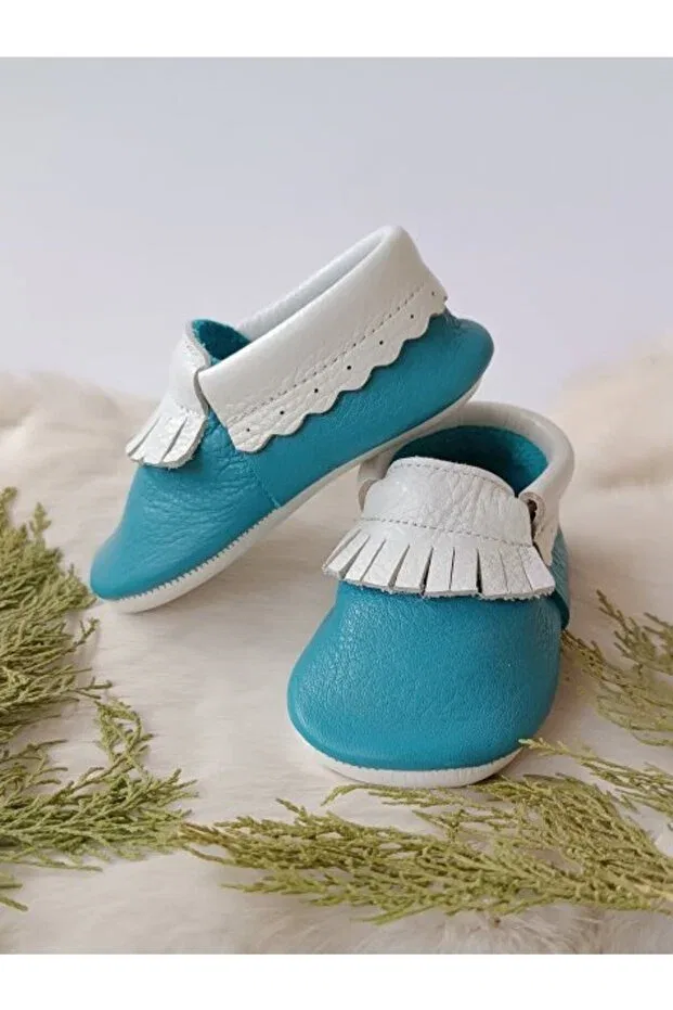 Детские ботинки-мокасины для мальчиков кожаные Rocco blue-white Hodore, Blue — фото 3