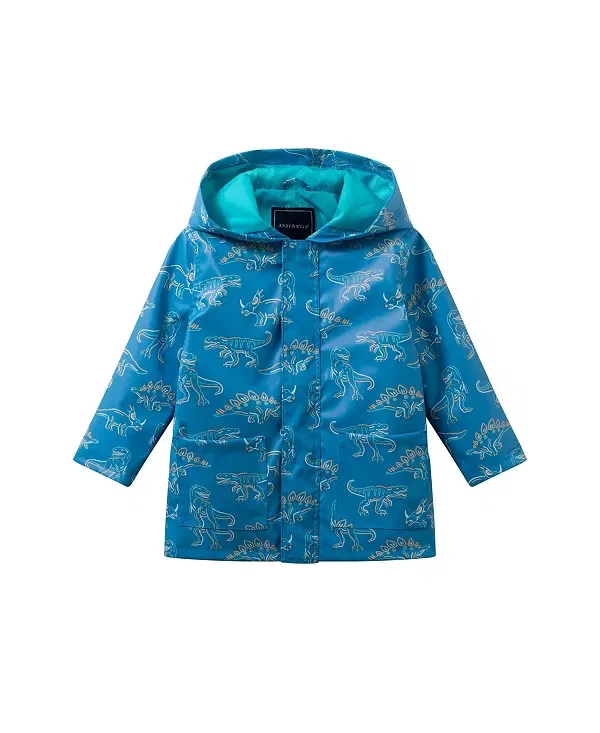 Детская куртка для мальчиков с принтом Allover Print Raincoat Andy & Evan, Blue Dino