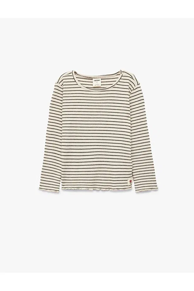 Детская футболка для мальчиков с длинным рукавом Koton, Ecru Striped