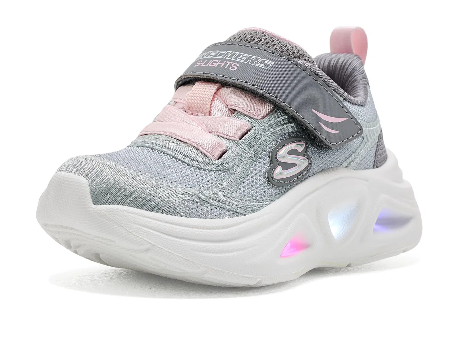 Кроссовки Sola Glow 2.0 - Dazzle Steps 303729N (для малышей) Skechers Kids, Light Grey/Multi — фото 2