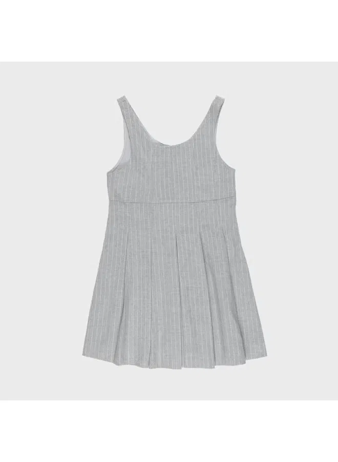 Платье длинное с бретелями и складками Zara, серебристо-серый — фото 2