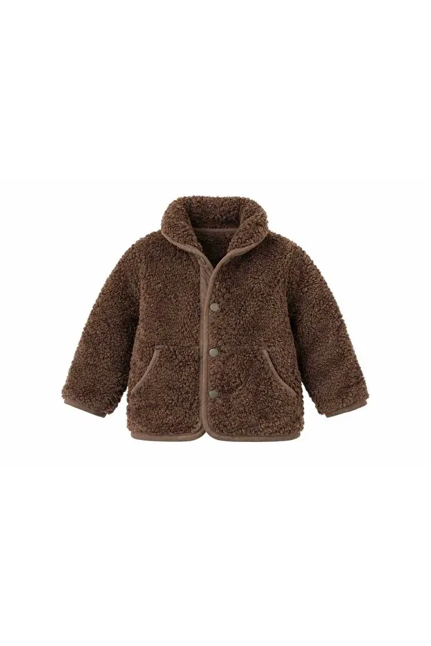 Детское пальто для девочек из плюша Basics Mow, Brown — фото 3