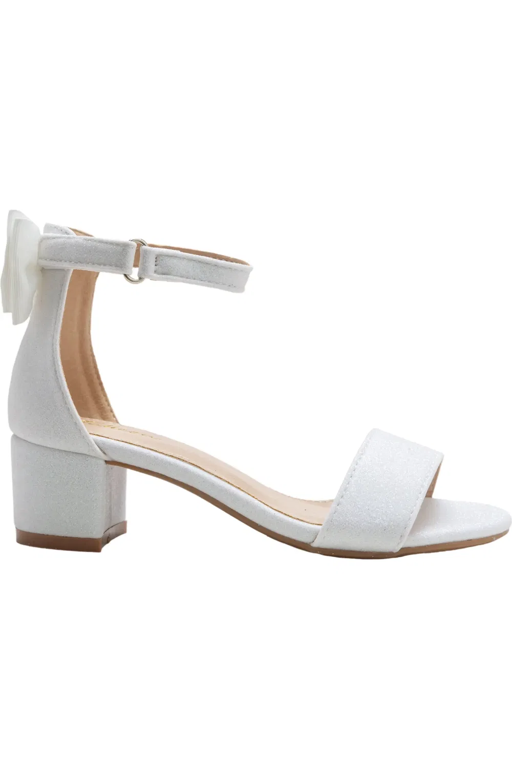 Детские сандалии на каблуке Glitter Banded Block Heels Tulleen, белый — фото 2