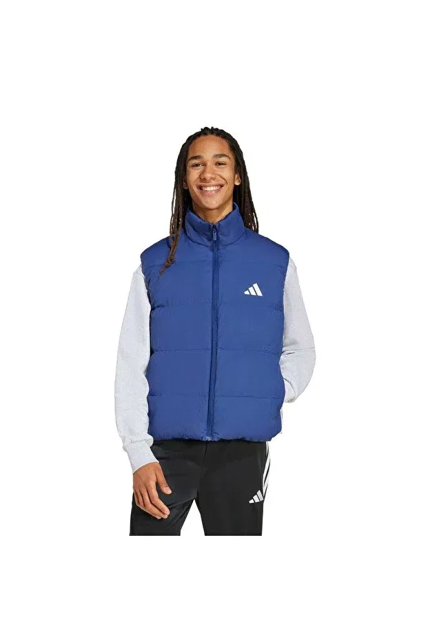Мужской жилет с принтом Essentials Climawarm 3-Stripes Puffer Down Vest Adidas, Dark Blue — фото 2