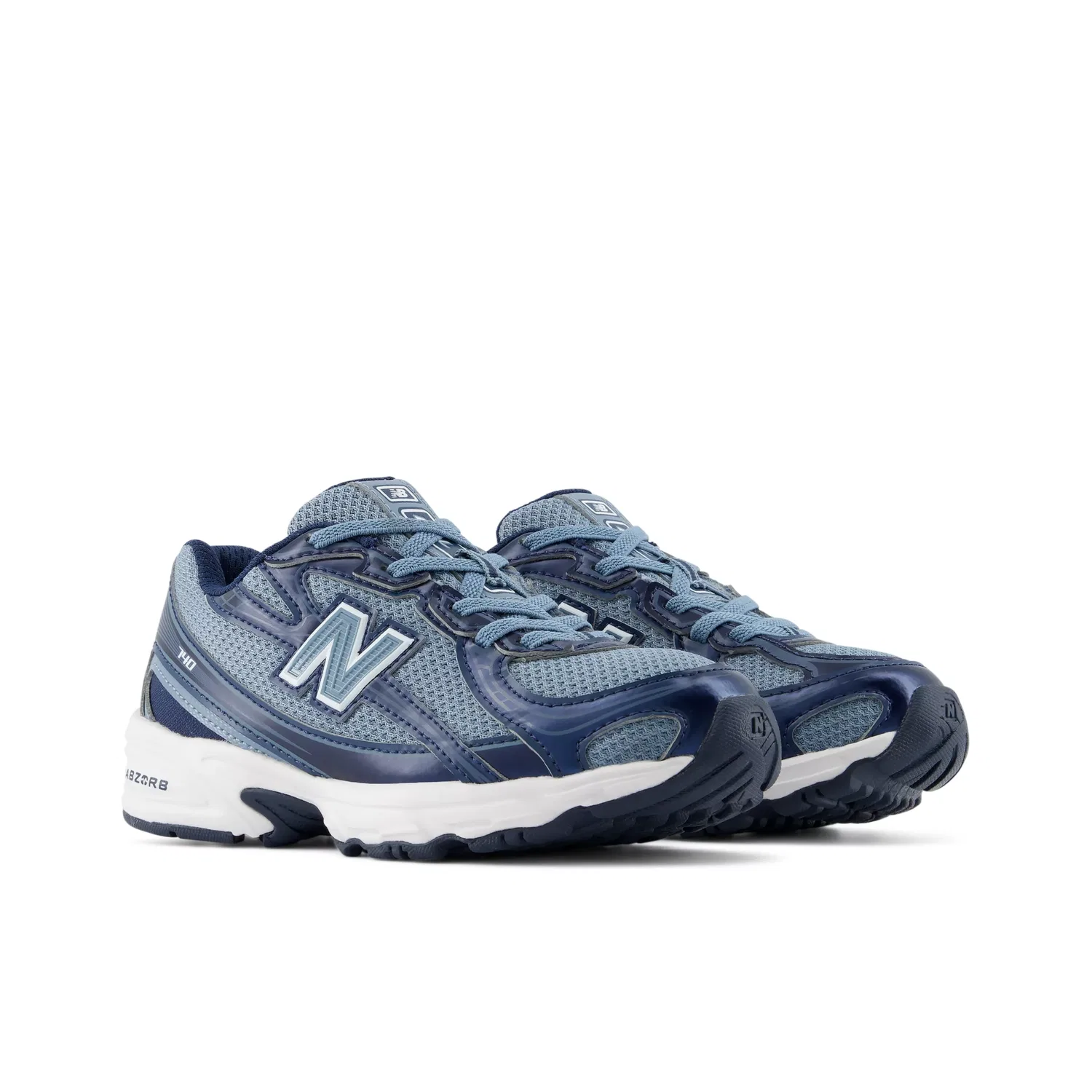 Детские кроссовки с эластичной шнуровкой 740 Bungee Lace New Balance, Shadow Blue With Nb Navy — фото 2