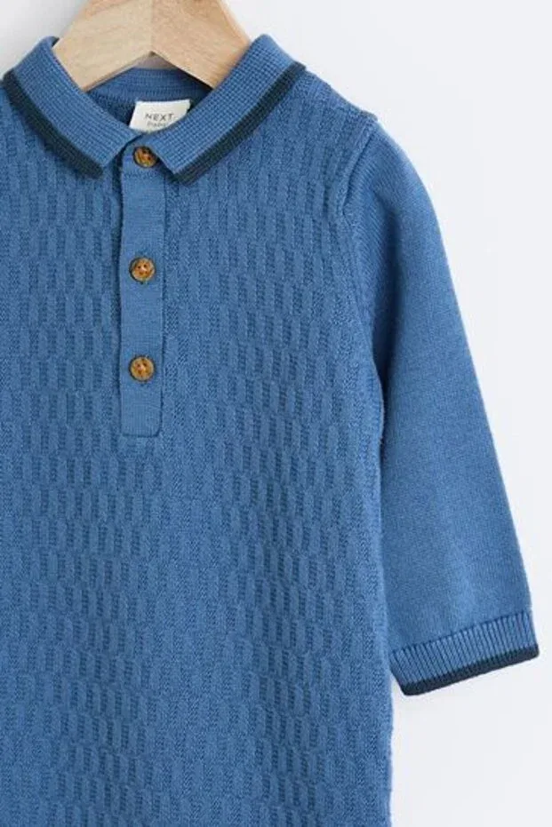 Детский комбинезон для девочек с длинным рукавом Next Baby, Blue — фото 3