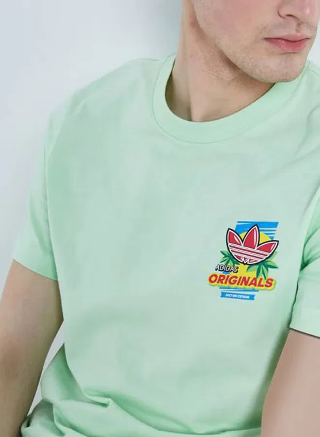 Футболка с принтом Bodega popsicle Adidas Originals, зеленый — фото 4