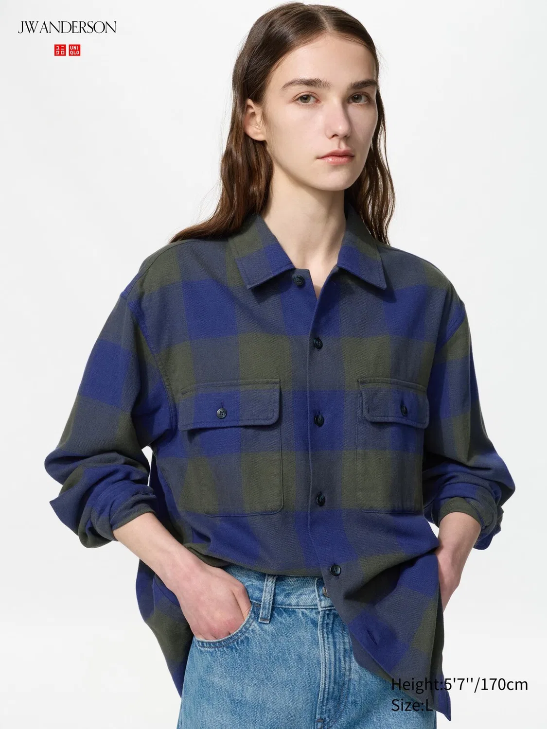 Рубашка Uniqlo, фланелевая, бордовый — фото 3
