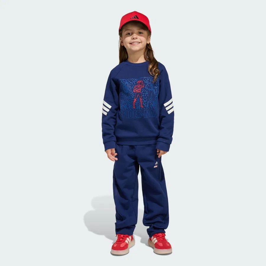 Детский спортивный костюм с принтом Marvel Spider-Man Jogger adidas, Сине-белый