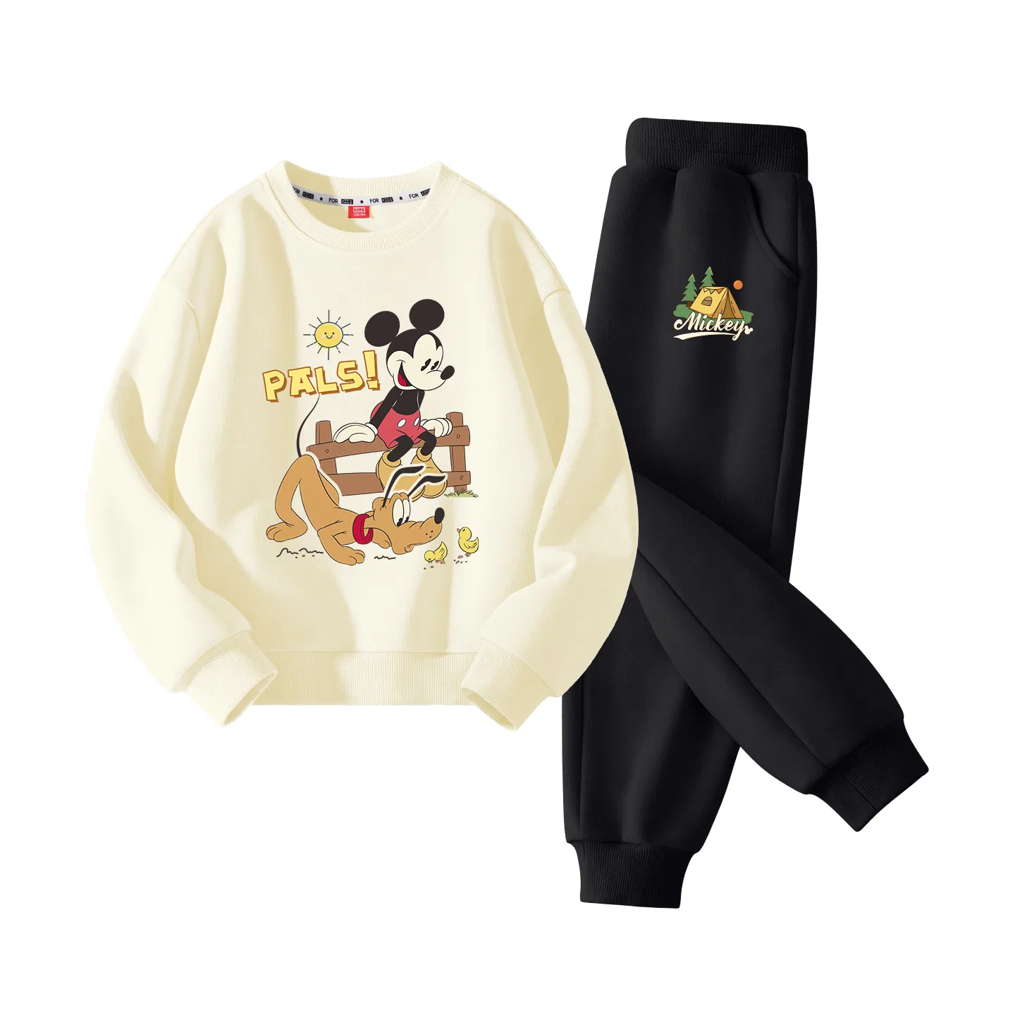 Детский спортивный костюм с принтом Disney, Цвет Di Natural Biscuit Yellow+Di Tent K Black