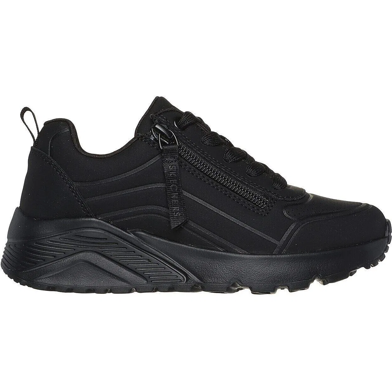 Детские кроссовки с легкой шнуровкой Skechers Uno Lite - Easy Zip, Schwarz — фото 4