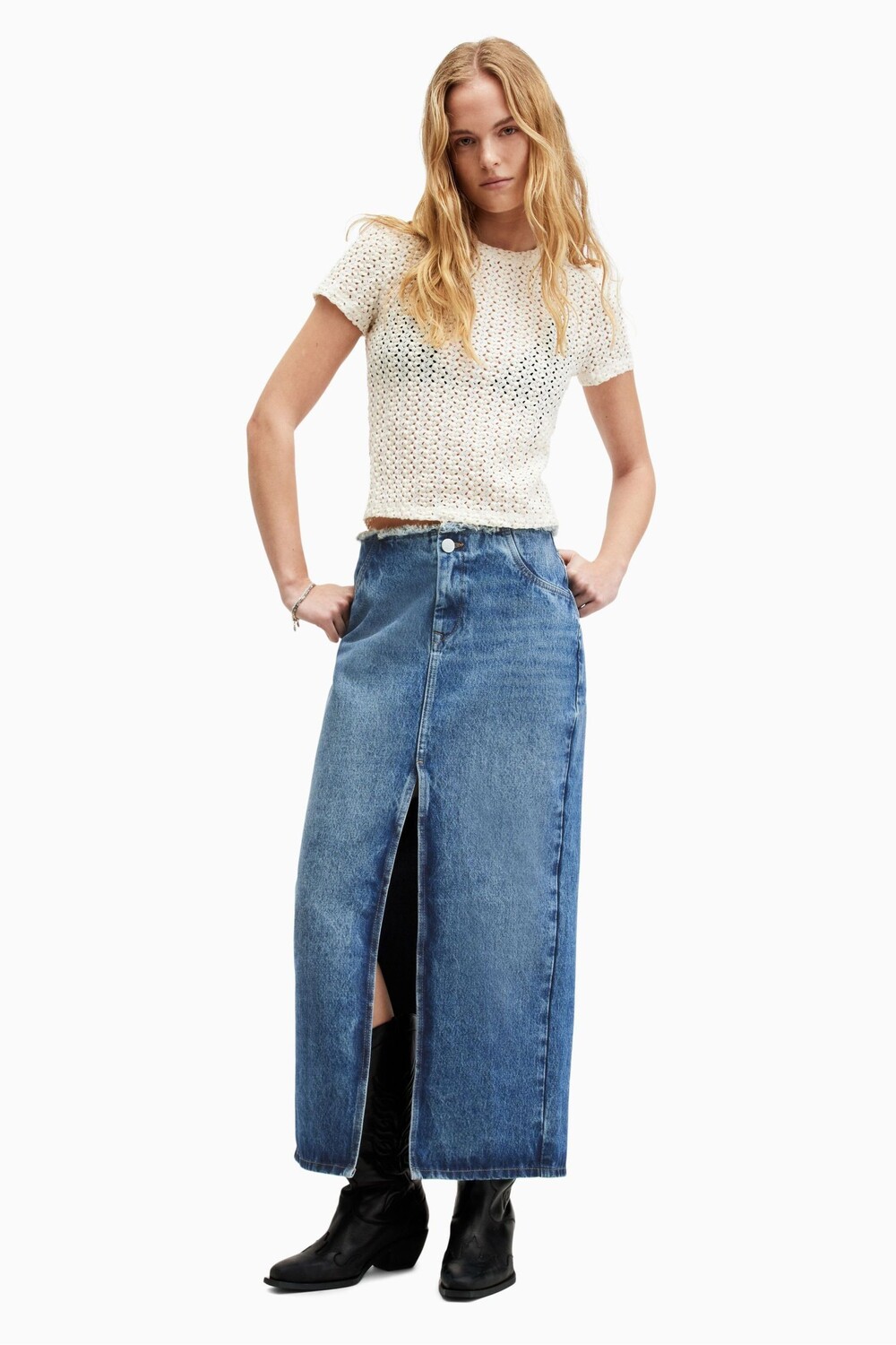 

Юбка макси Allsaints cyra All Saints, синий