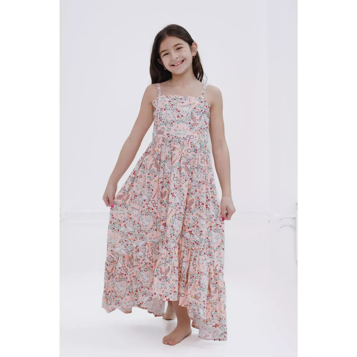Детское платье для девочек с принтом Hedwig Harry Potter, Gossamer Pink — фото 4