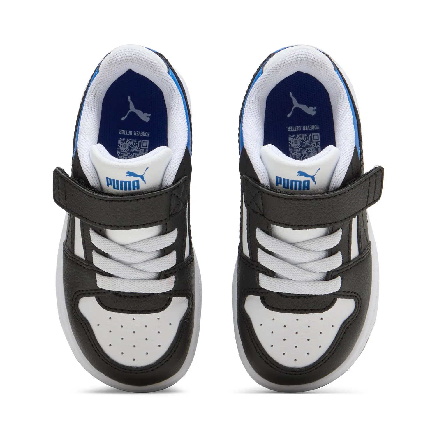 Детские кроссовки на липучках Rebound Slam Lo Ac Inf PUMA, PUMA White/PUMA Black/PUMA Team Royal — фото 4