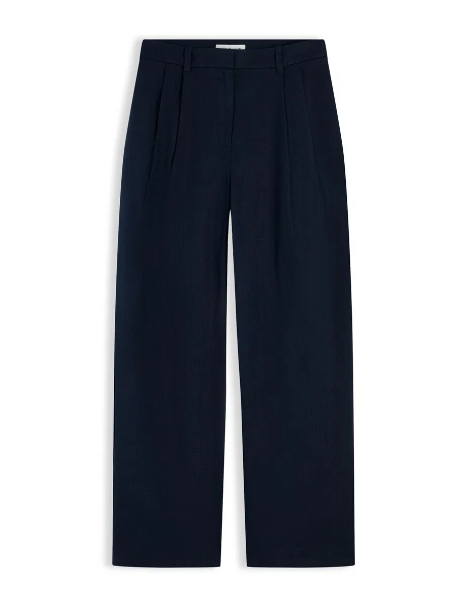 Брюки TOMMY HILFIGER с широкими штанинами и складками спереди, цвет «Blend Tailored Wide Leg», цвет «морской синий»