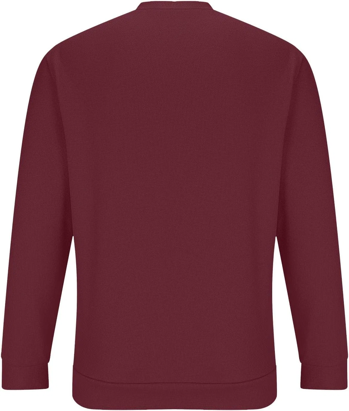 Мужская свободная футболка с воротником-поло Henley Long Sleeve Shirts for Men, Wine — фото 3