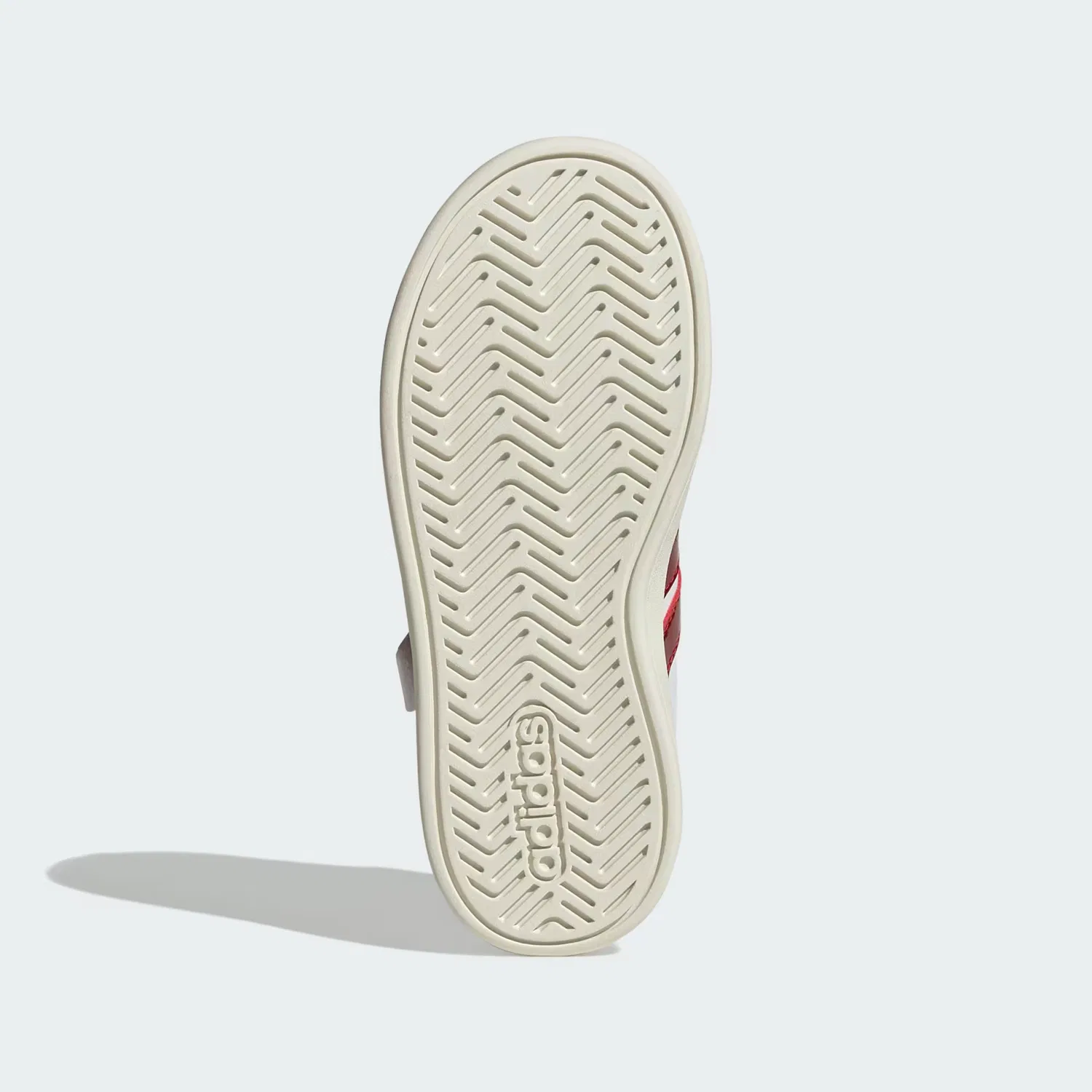 Детские кроссовки на эластичных шнурках Grand Court 3.0 Adidas Sportswear, белоснежный/рубиновый/молочно-белый — фото 3