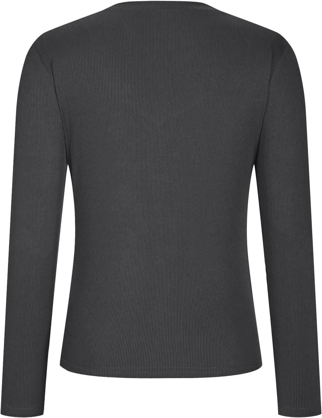 Женская облегающая футболка с V-образным вырезом Y2K, Dark Gray — фото 3
